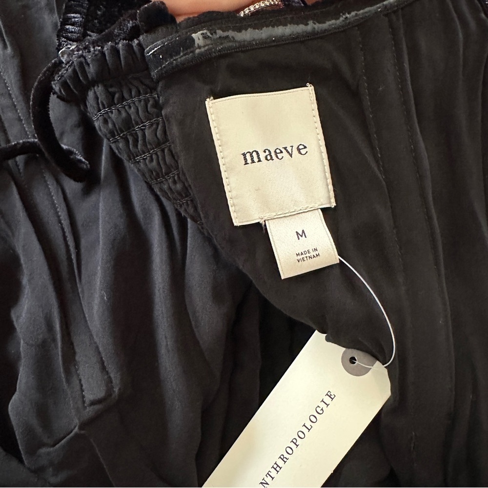 Maeve by Anthropologie Velvet Black Mini Dress Size M - Picture 10 of 14